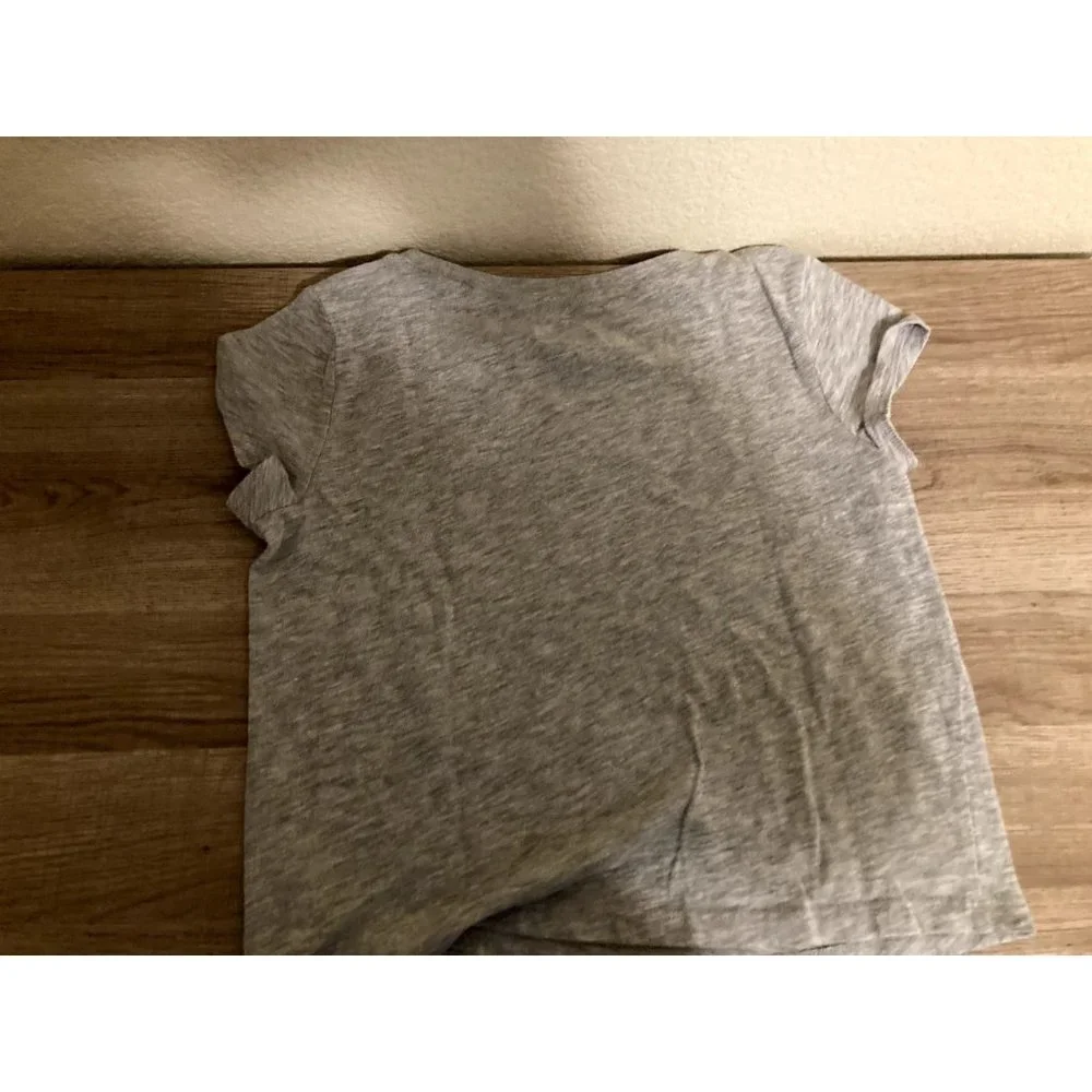 Justice Sparkly Gray Short Sleeve Top T Shirt Cupcake Graphic 10 Cotton Blend
